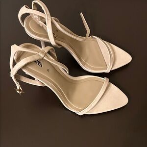 ZARA Women's Elegant Beige Strappy Heels SIZE 35